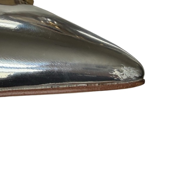 Sam Edelman Fitzgerald Slingback Pump Silver Women’s 6 Kitten Heel Pointed Toe - Picture 7 of 15